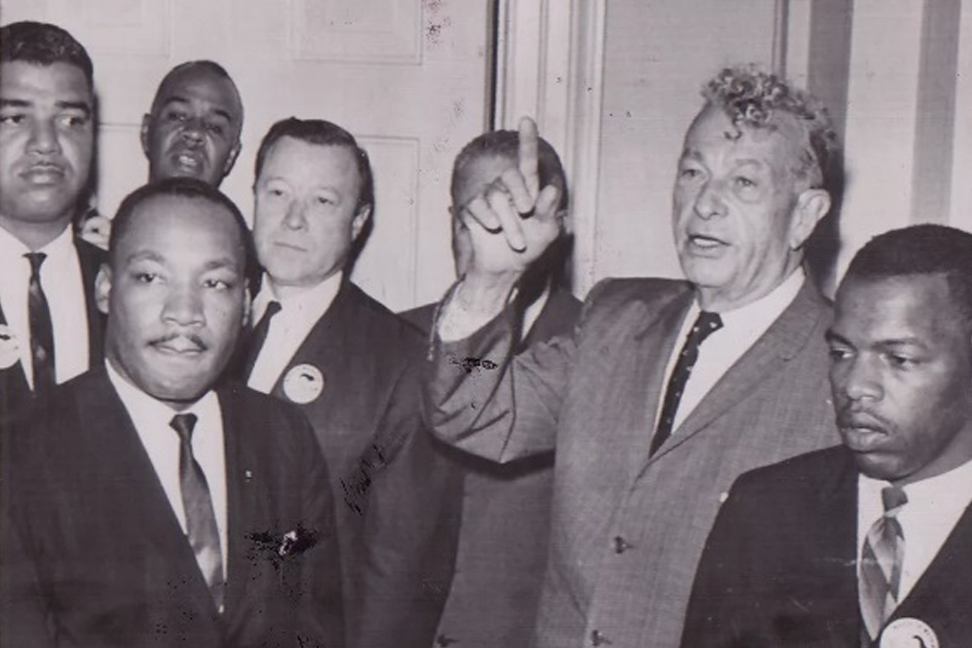 Sen. Everett McKinley Dirksen of Pekin is shown with Civil Rights Movement leaders Rev. Martin Luther King Jr., Roy Wilkins, John Lewis and others
